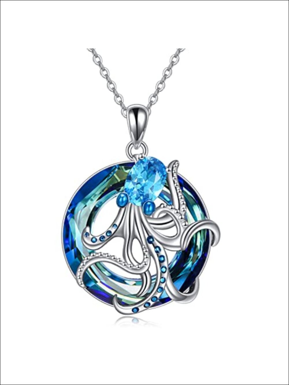 Sterling Silver Octopus Pendant Necklace Ocean Animal Jewelry